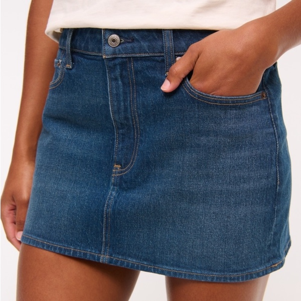 Abercrombie Mid-Rise Jean Skirt